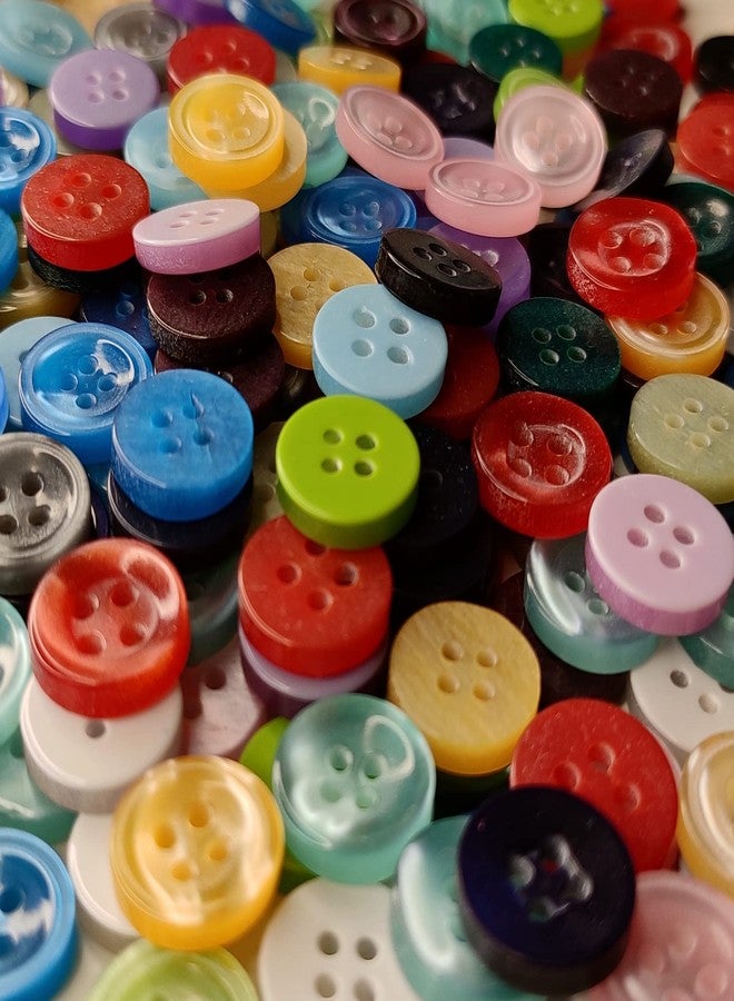 Vemlons Button Multi Color Shirt Buttons 4 Hole Buttons Pack of 192 Piece/ 12 Piece x 16 Colors Inside/Arts and Craft/Shirts Button for Men and Women - Image 3